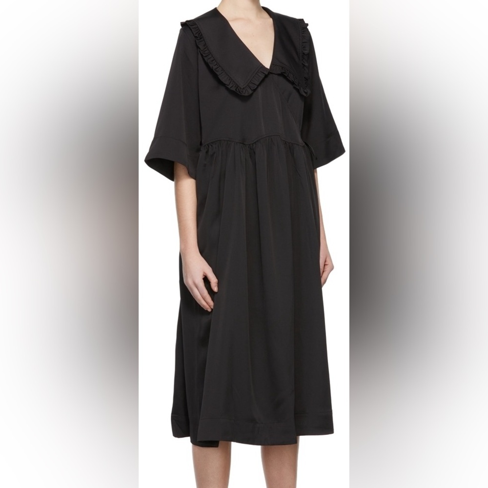 GANNI black midi dress